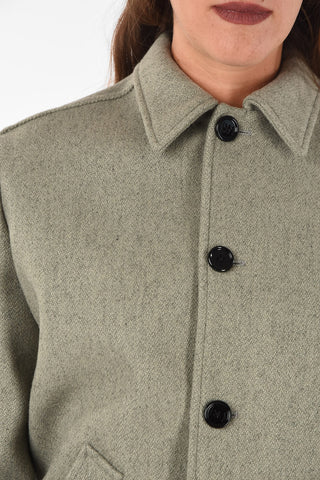 wool crotch length balmacaan coat