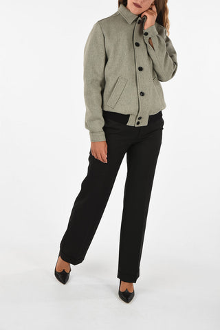 wool crotch length balmacaan coat