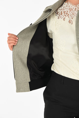 wool crotch length balmacaan coat