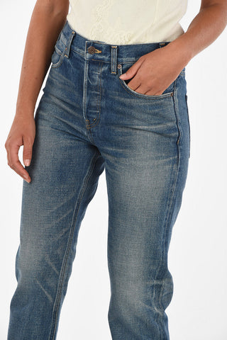 stone washed straight fit jeans