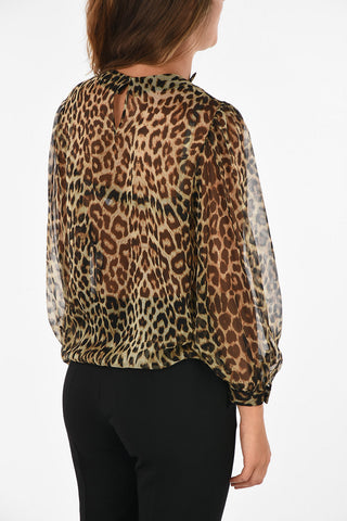 cheetah-print silk tunic