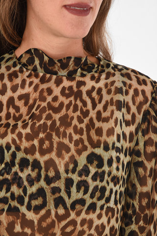 cheetah-print silk tunic