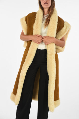 suede leather sleeveless coat