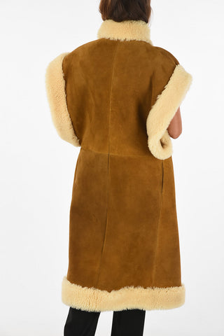 suede leather sleeveless coat