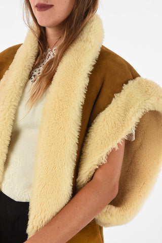 suede leather sleeveless coat