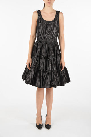 silk above knee layered dress