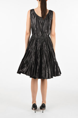 silk above knee layered dress