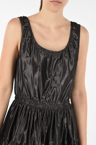 silk above knee layered dress
