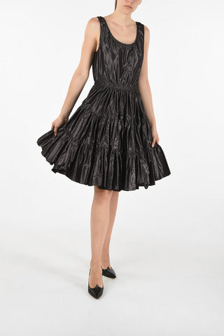 silk above knee layered dress