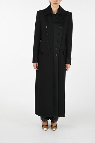 virgin wool double breasted balmacaan coat
