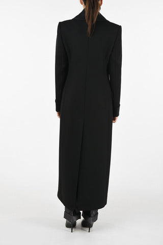 virgin wool double breasted balmacaan coat