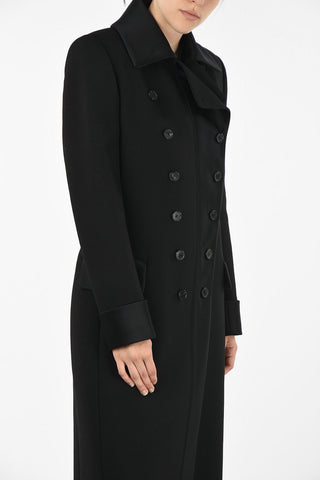 virgin wool double breasted balmacaan coat