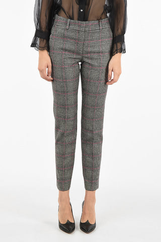 district check straight pants