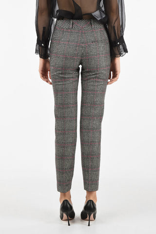 district check straight pants