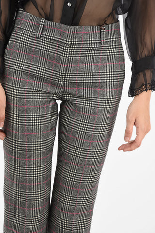 district check straight pants