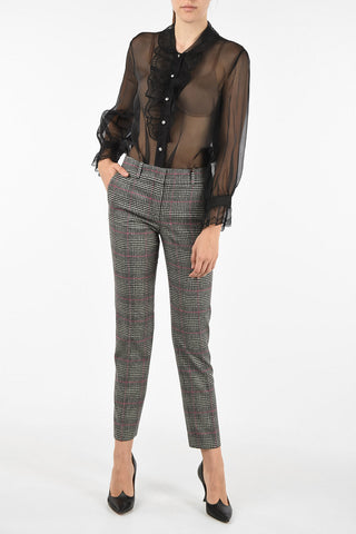 district check straight pants