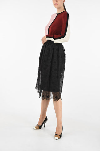 4 SIMONE ROCHA gonna al ginocchio in seta