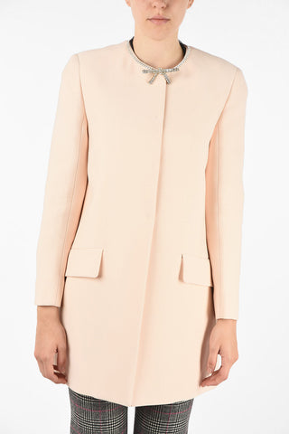 rhinestone embellished center vent jacket