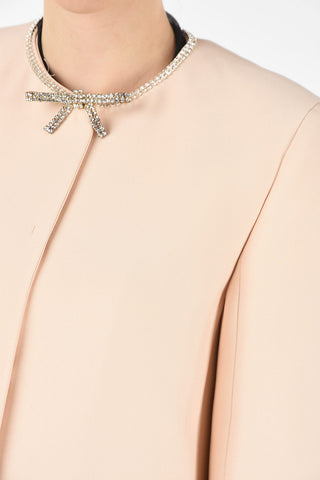 rhinestone embellished center vent jacket