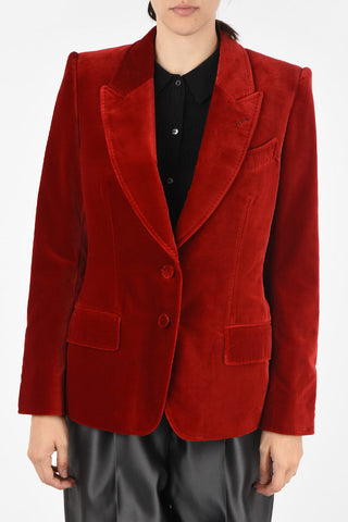 velvet center vent blazer