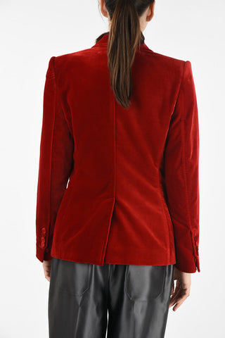 velvet center vent blazer