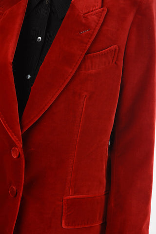 velvet center vent blazer