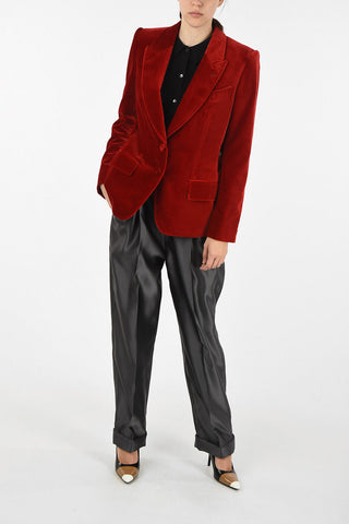 velvet center vent blazer