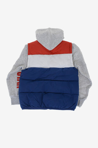 Puffer Jacket with Sweatshirt Sleeves