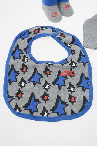 Sport Printed Romper Suit Shoes and Bib