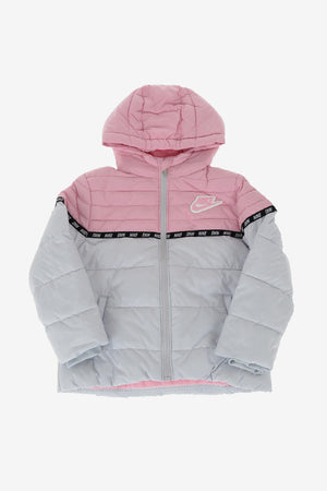 Zweifarbige Pufferjacke mit Reißverschluss