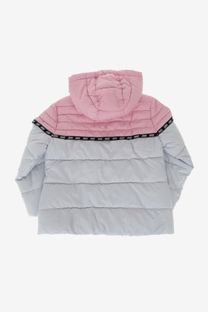 Zweifarbige Pufferjacke mit Reißverschluss
