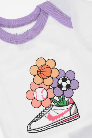 Sport Printed Romper Suit Shoes and Bib