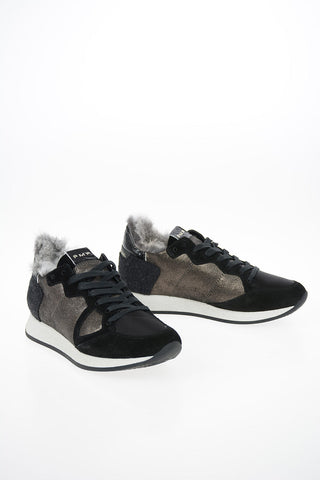 Leather MONACO Sneakers with Faux Fur