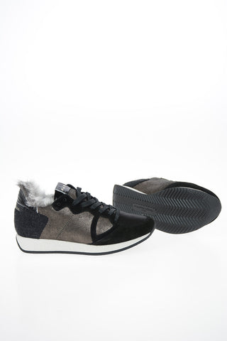 Leather MONACO Sneakers with Faux Fur