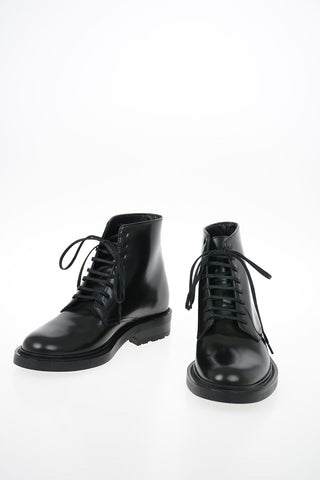 Brushed Leather Combat Boots