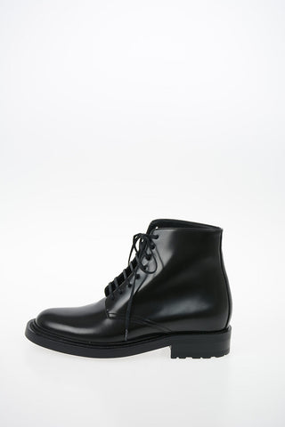 Brushed Leather Combat Boots