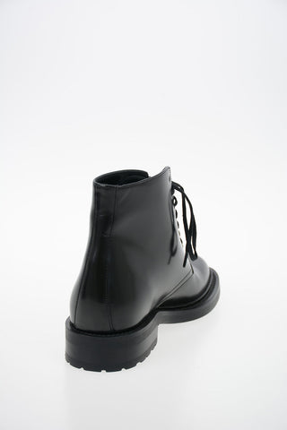 Brushed Leather Combat Boots