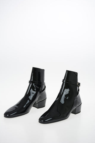 Lacquered Leather CLEMENTI Booties 4 cm