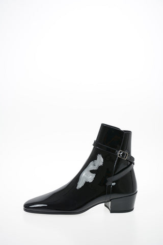 Lacquered Leather CLEMENTI Booties 4 cm