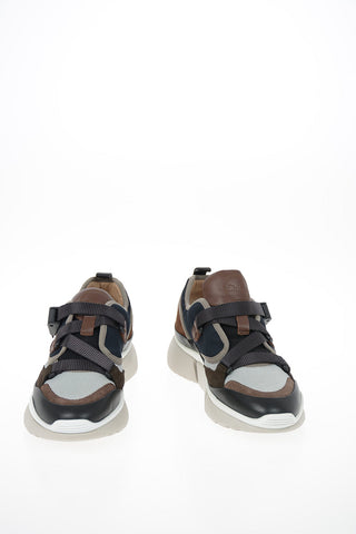 Leather and Fabric Sneakers