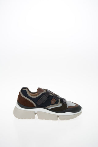Leather and Fabric Sneakers