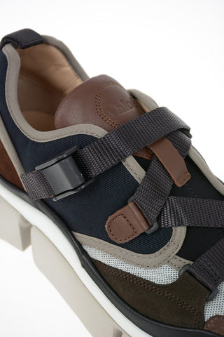 Leather and Fabric Sneakers