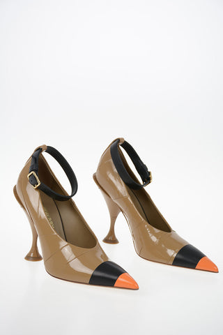 Leather Pumps with Ankle Strap 11 cm