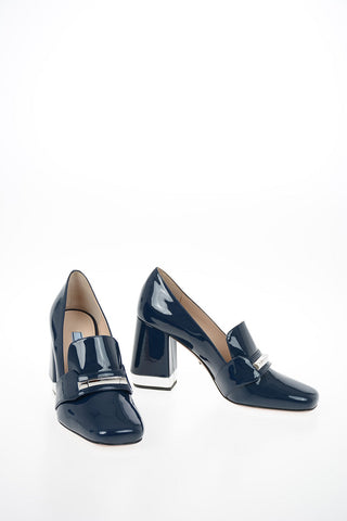Lacquered Leather Heeled Loafers 9 cm