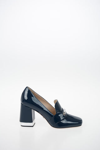 Lacquered Leather Heeled Loafers 9 cm