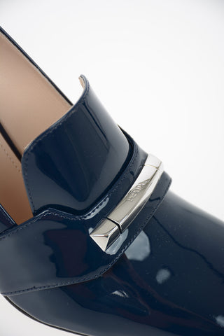 Lacquered Leather Heeled Loafers 9 cm