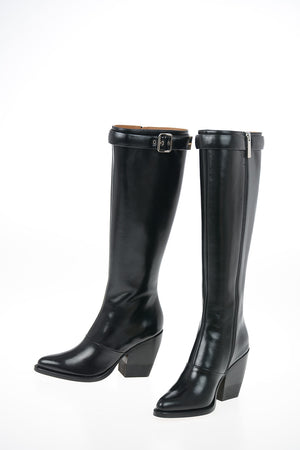 Leather Knee High Boots 9cm