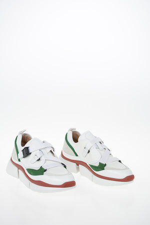 Leather and Fabric Sneakers