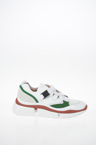 Leather and Fabric Sneakers