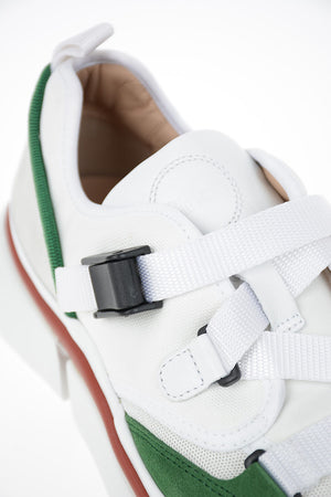 Leather and Fabric Sneakers